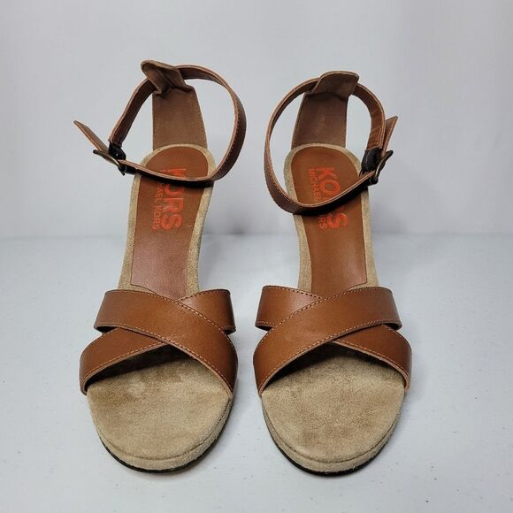 NIB Michael Kors Wonka Leather High Heel Sandals - Picture 4 of 6